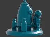 rocket spaceship and astronaut-5