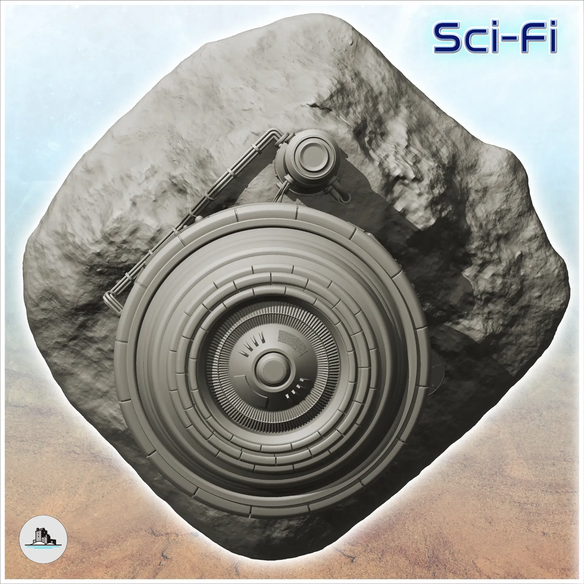 Energy sensor on rock - Terrain Scifi Science fiction SF