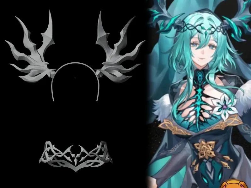 Lady Nifle- Horns and Diadem - Duet Night Abyss Cosplay Prop