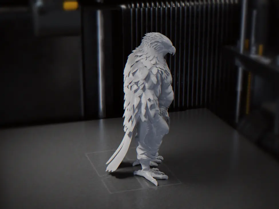 Eagle Warrior Figurine Animal Statue 3D Printable