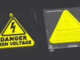 High Voltage Warning Sign (Easy Multicolor) On EV Charger-2