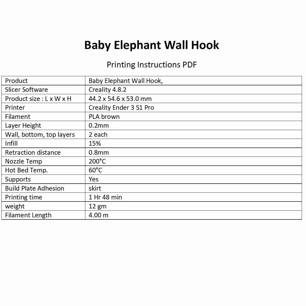 Baby Eliphant Wall Hook,