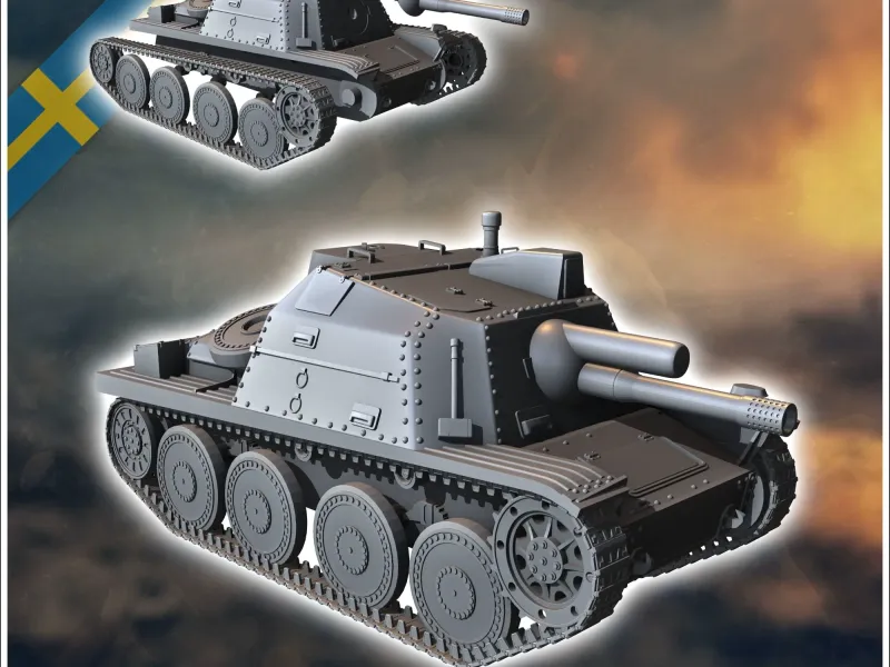 Stormartillerivagn Sav m43 Swedish assault gun - WW2 miniatu