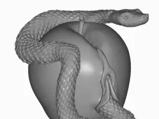 The tempter is a snake made from an Apple 