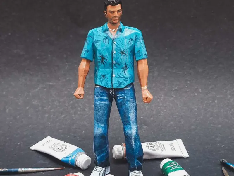 Tommy Vercetti - GTA Vice City game - Handgeschilderd