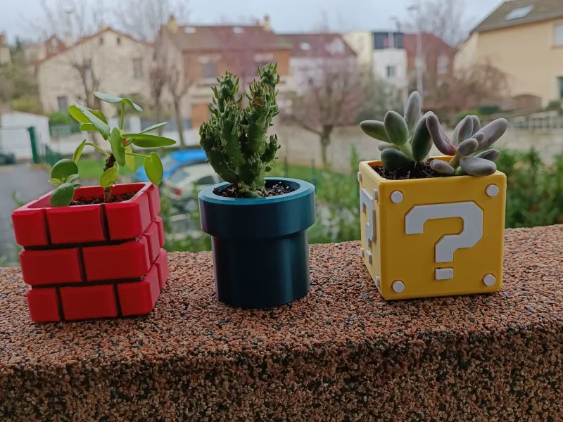 Kleine mario Blumentöpfe - Petits pots de fleur mario