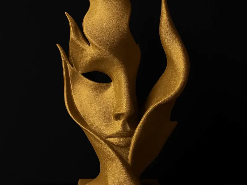 Abstract mask sculpture