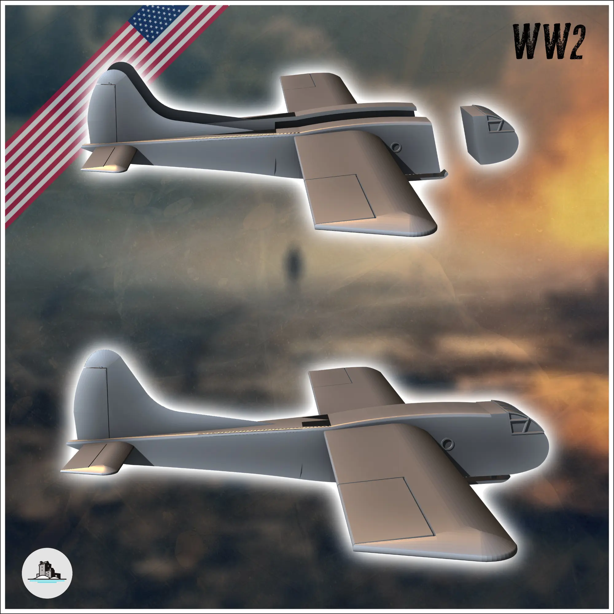Waco CG-4 Hadrian US American troop cargo military glider  -