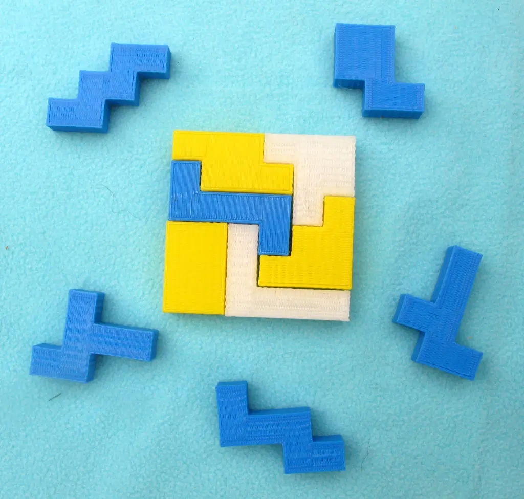  Six Hexomino 6x6 Tiling Puzzles  