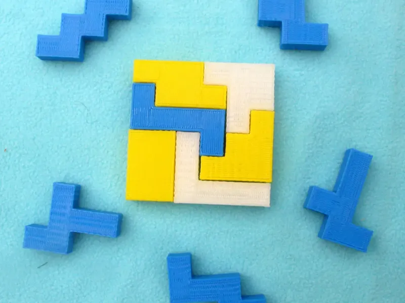  Six Hexomino 6x6 Tiling Puzzles  
