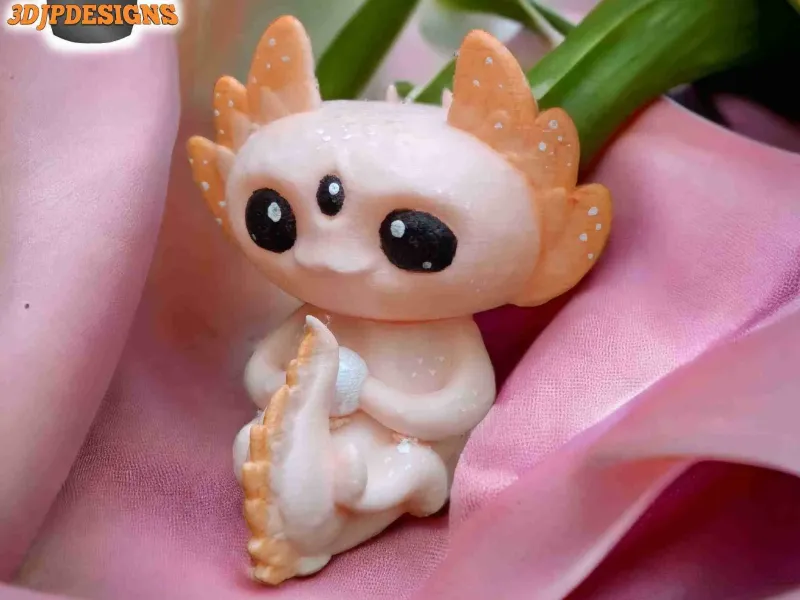 AXOLOTL, DER EINE PERLE HÄLT (BLUMENTOPF MIT HAKEN)