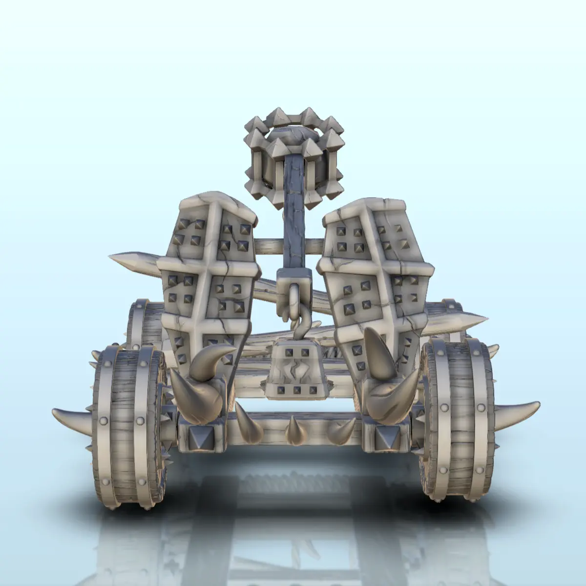 Catapulta del caos fantasy con scudi chiodati (2) - miniature