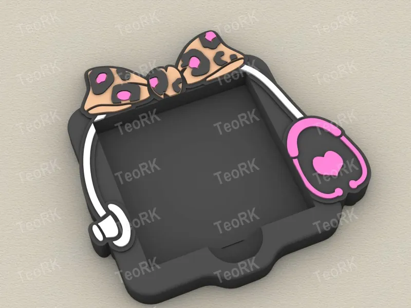 Post-It, Sticky Note Holder Nurse Bow With Leopard Print