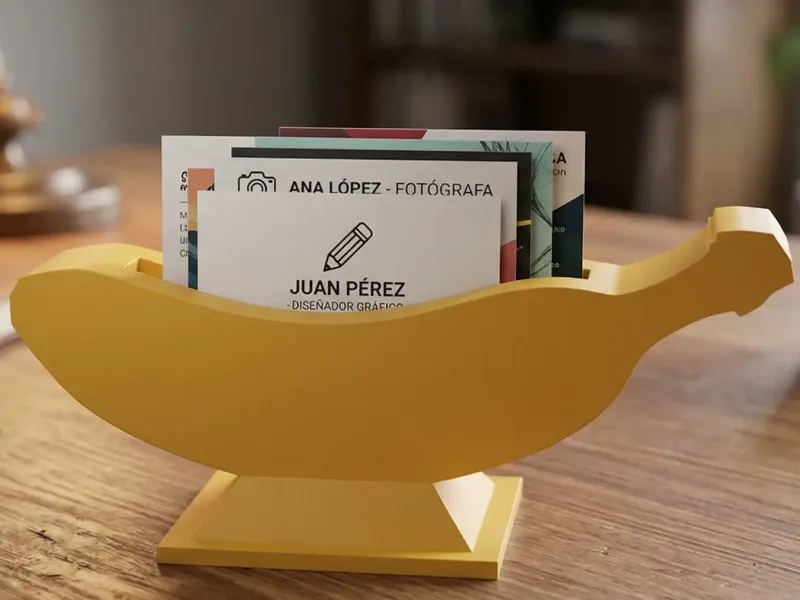 organizador de tarjetas de presentacion forma de banana