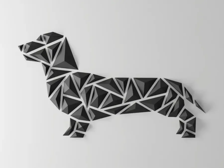 Geometric dog wall art - “Dachshund”