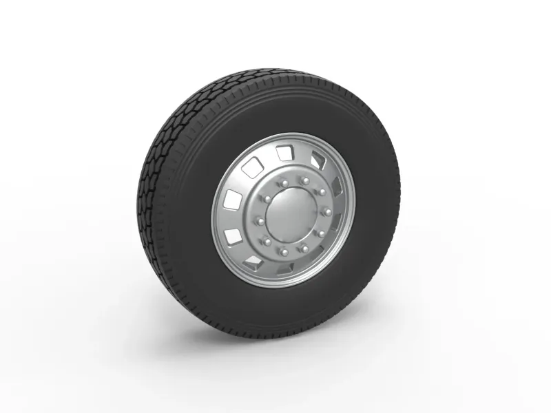10 Square Hole Front wheel of semi truck Scale 1:25