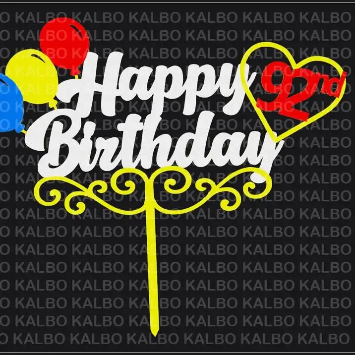 Happy 92nd Birthday Cake Topper