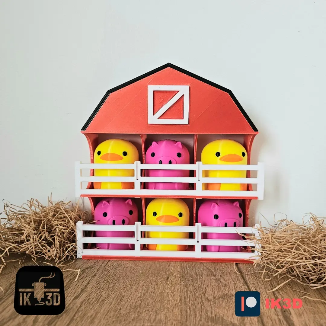 Tic-Tac-Stack Farm Animals Board Game / 3MF Included