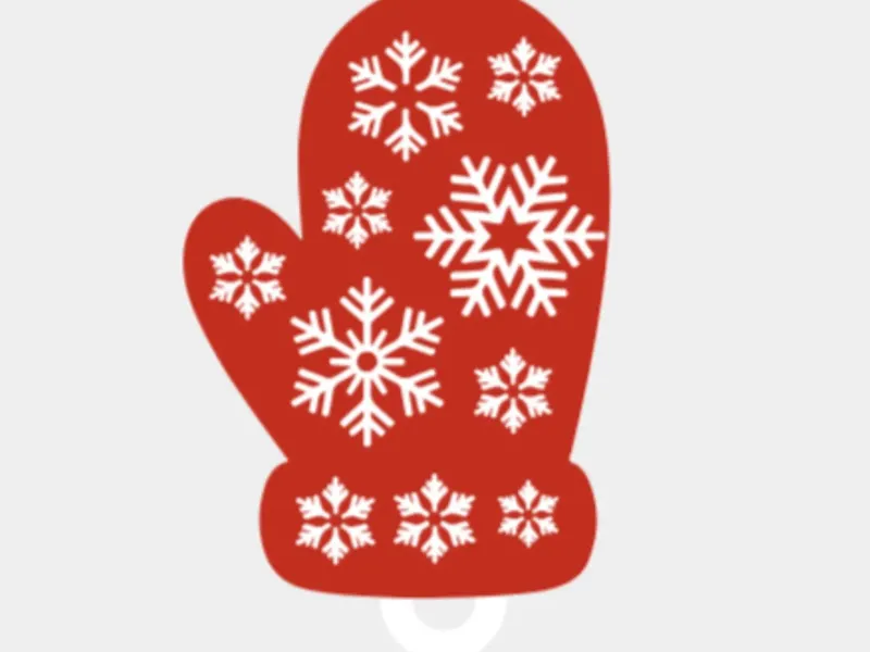 Christmas Glove with snow Flakes