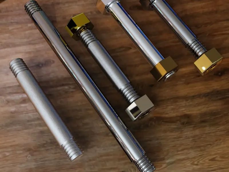 Shank bolt and nut for power transmission and hatch
