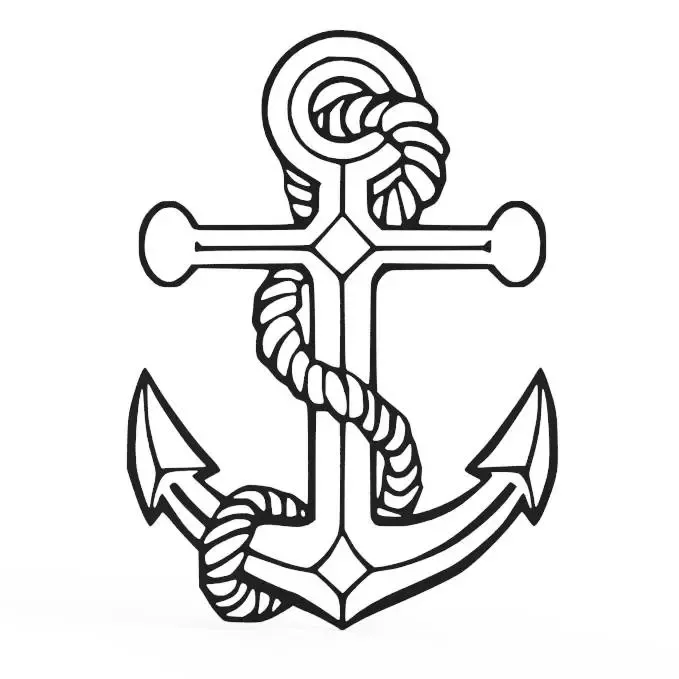 Anchor With Rope Wall Art