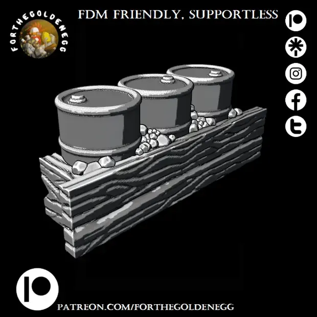 Barricade 11 (FDM friendly, supportless, 32mm scale)