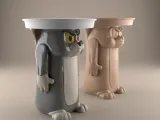 Funny Tom Cat Table STL candy container candle holder-5