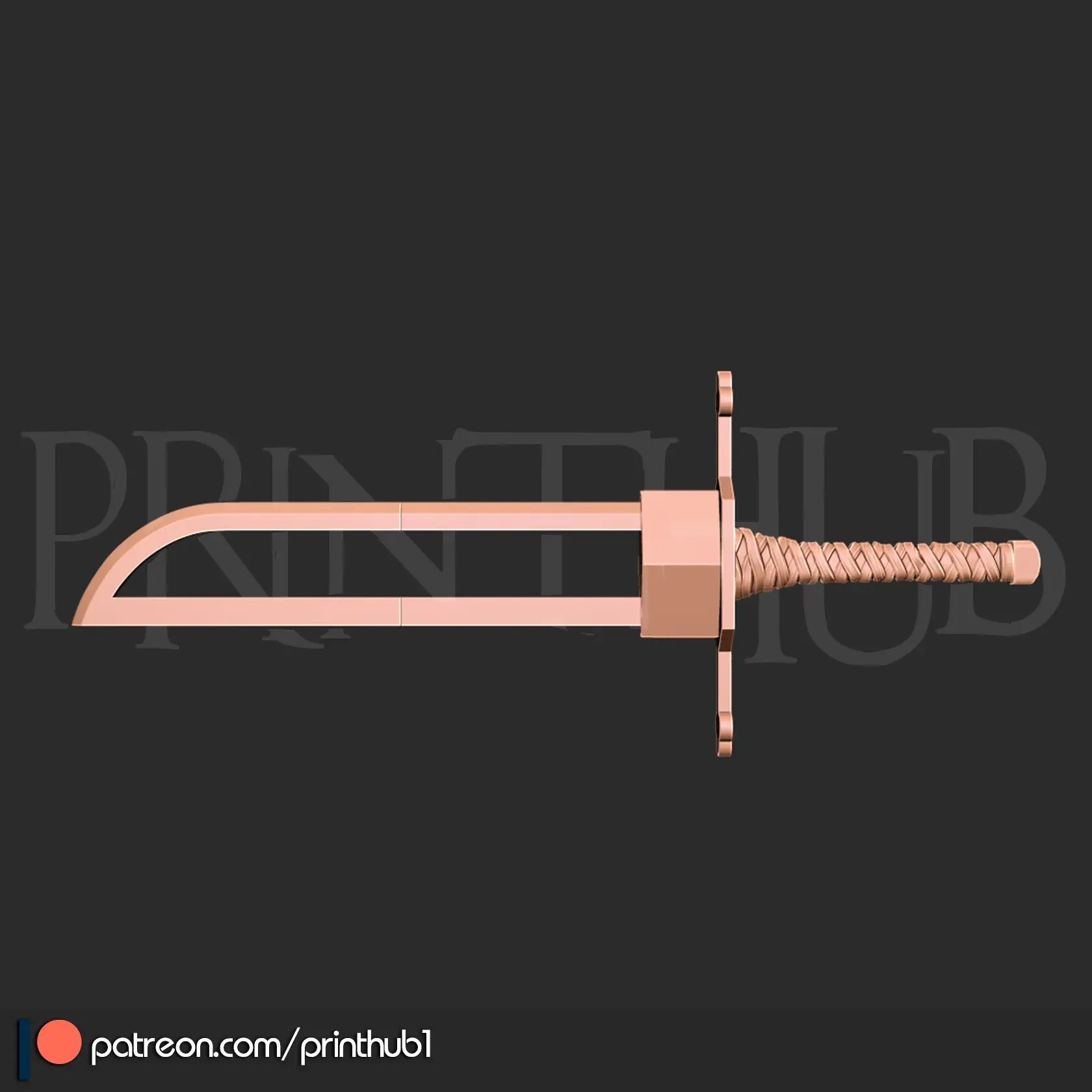 Tiburon Harribel sword from Bleach for 3d print cosplay stl