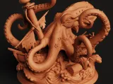 Kraken Attacking Ship Statue | Giant Octopus Sea Monster-5