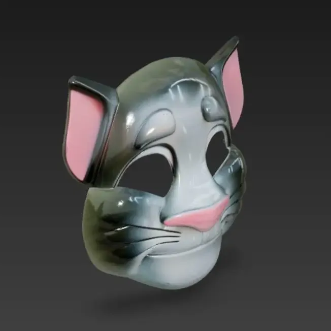 Cute Cat Mask 3D Model Cartoon Style Animal Cosplay