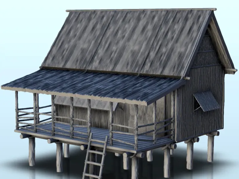 Großes Holzhaus auf Stelzen (3) - miniaturen warhammer terr