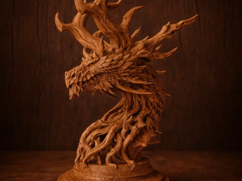 Forest Dragon Bust