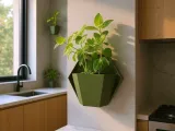 Geometric wall planter for herb gardens-0