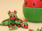 Watermelon Dragon & Egg, Articulated Dragon (STL, 3MF)-2