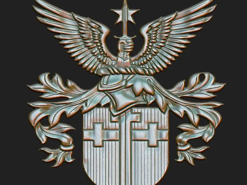 Army royal ancient luxury sword Coat-of-Arms Crest logo