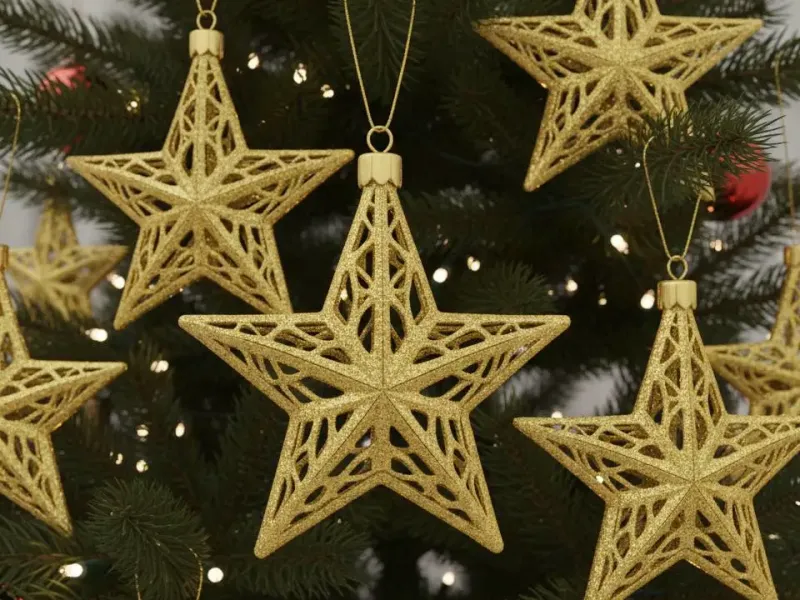 Christmas Voronoi Star Ornaments