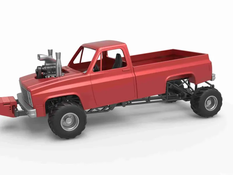 Old school pulling truck 4wd Scale 1:25