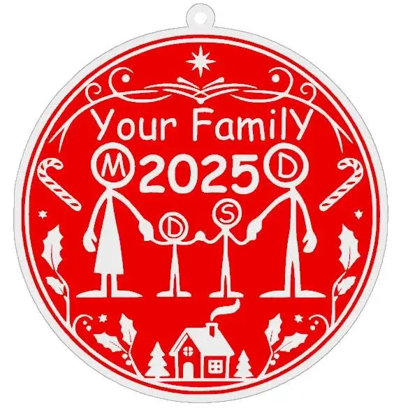 Family Christmas Ornament [All text Customizable]