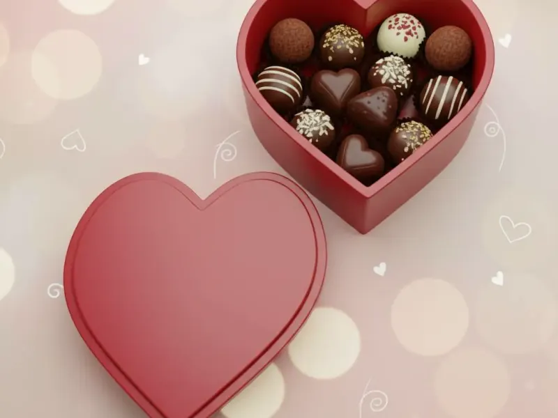 Box heart cute Valentines day
