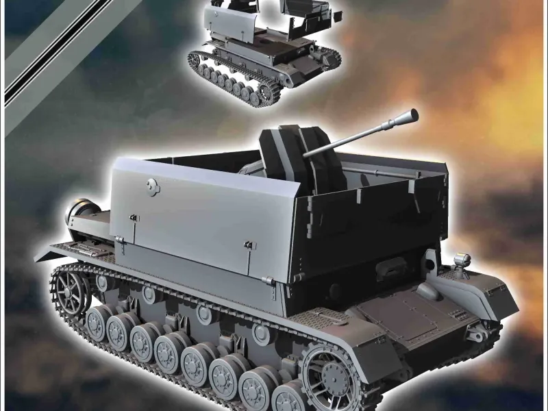 Flakpanzer IV AA Möbelwagen - miniatures tank ww2 flames war