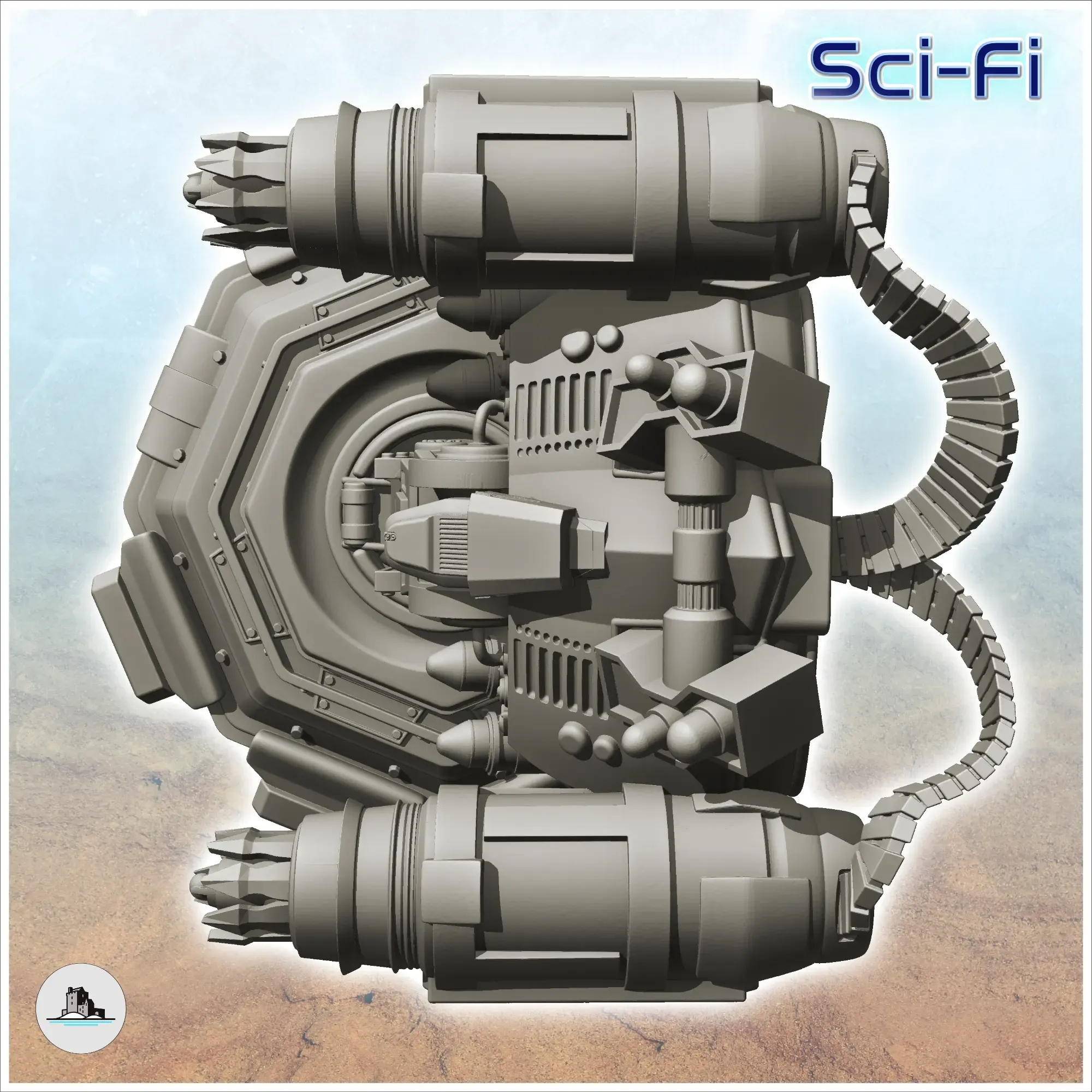 Firing turret double cannon Terrain Scifi Science fiction SF