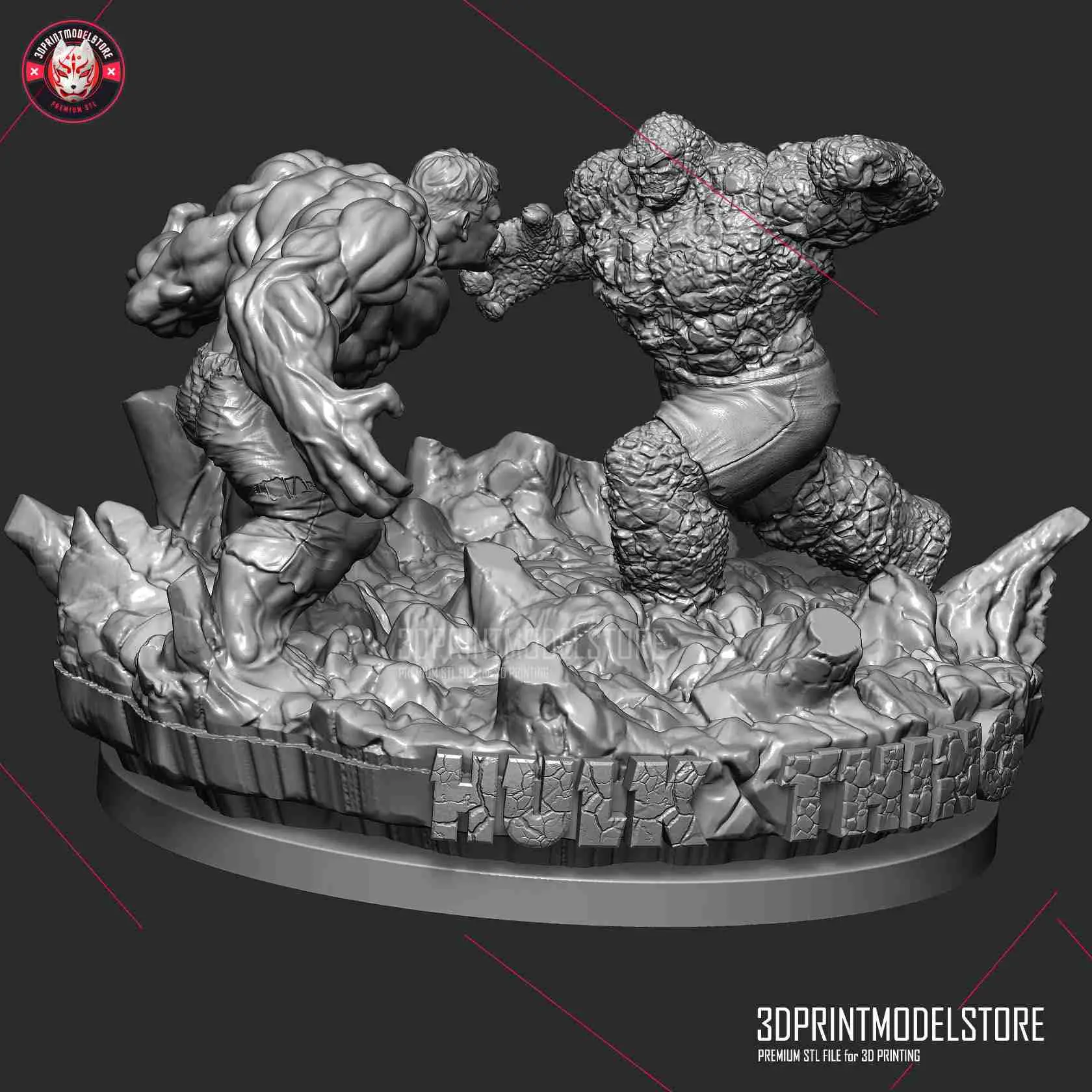 Hulk vs Thing Marvel Miniature Bust Diorama Sculpture Toy
