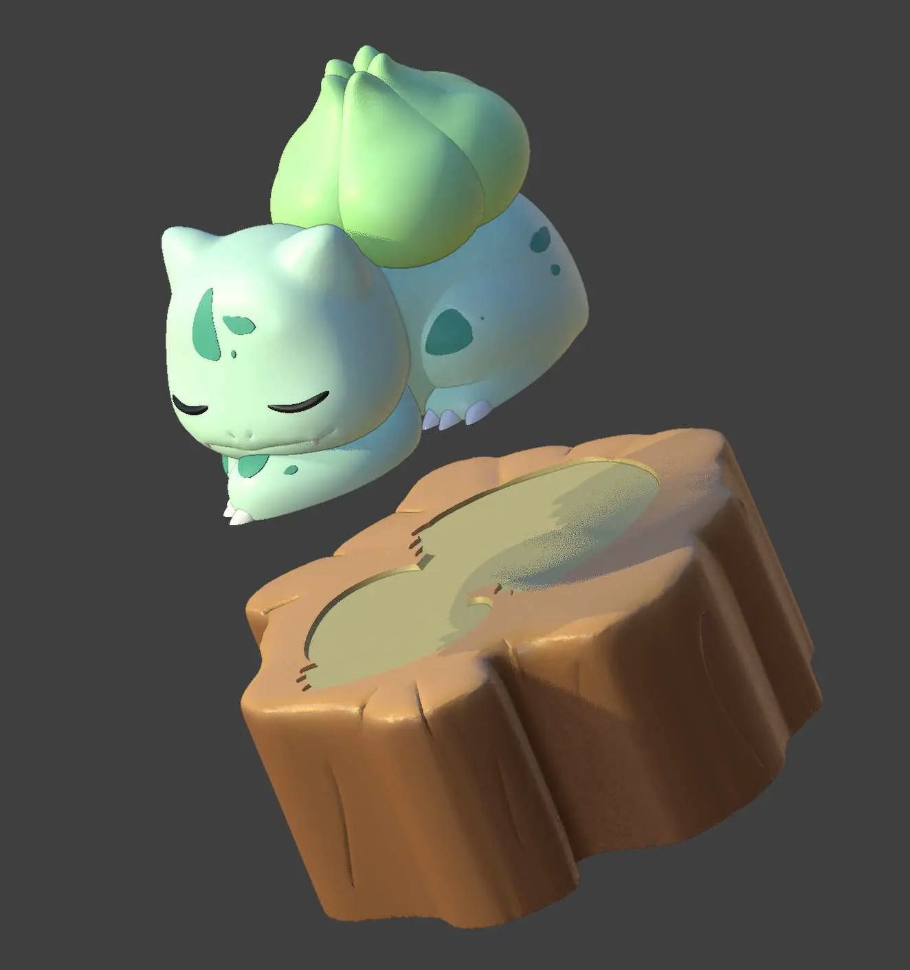Characters & Creatures STL Download - BULBASAUR SLEEPING (WITHOUT ...