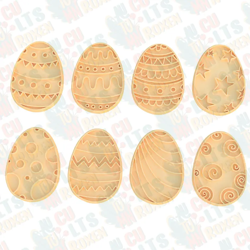 Easter eggs cookie cutter set of 8