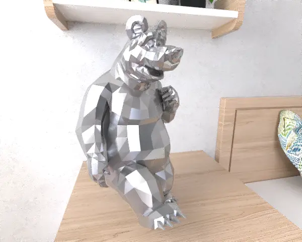 Mascha Bär Lowpoly Low Poly