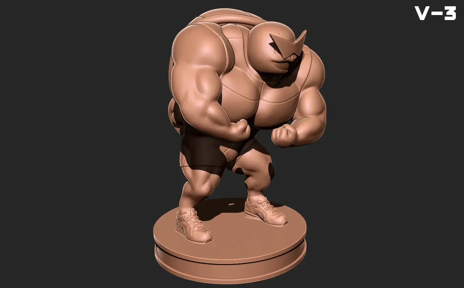 Squirtle bodybuilder V-3 - Pokemon 3D print model