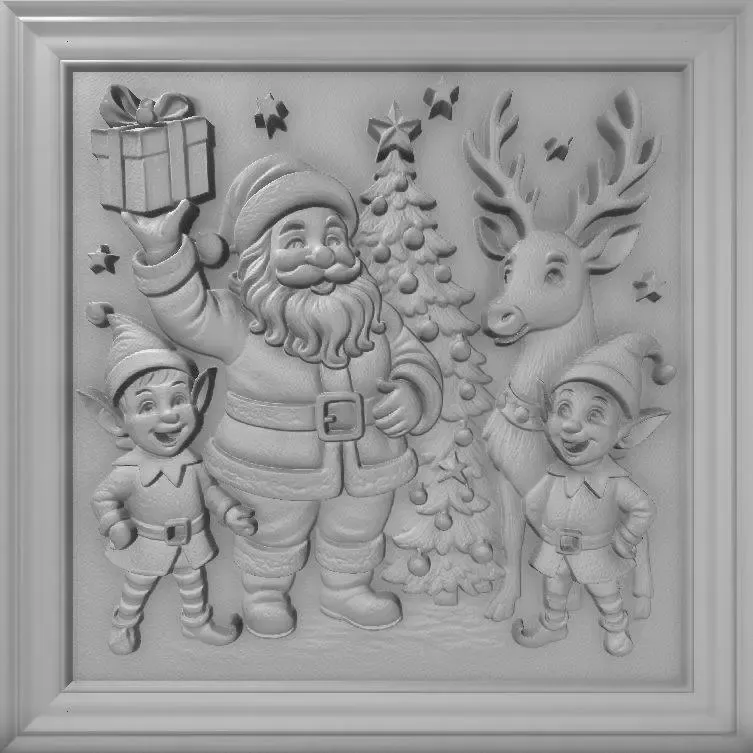 Santa & Friends (relief sculpture)