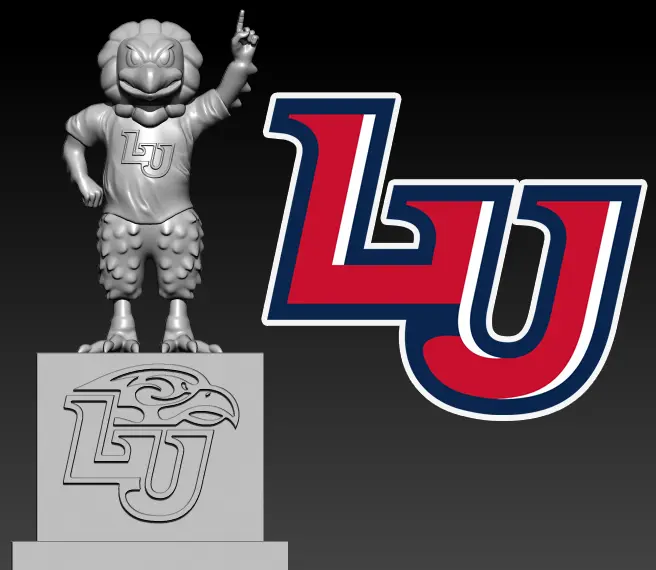NCAA - LIBERTY FLAMES FOOTBALL MASCOT STATUE - AMERICAN FOOT