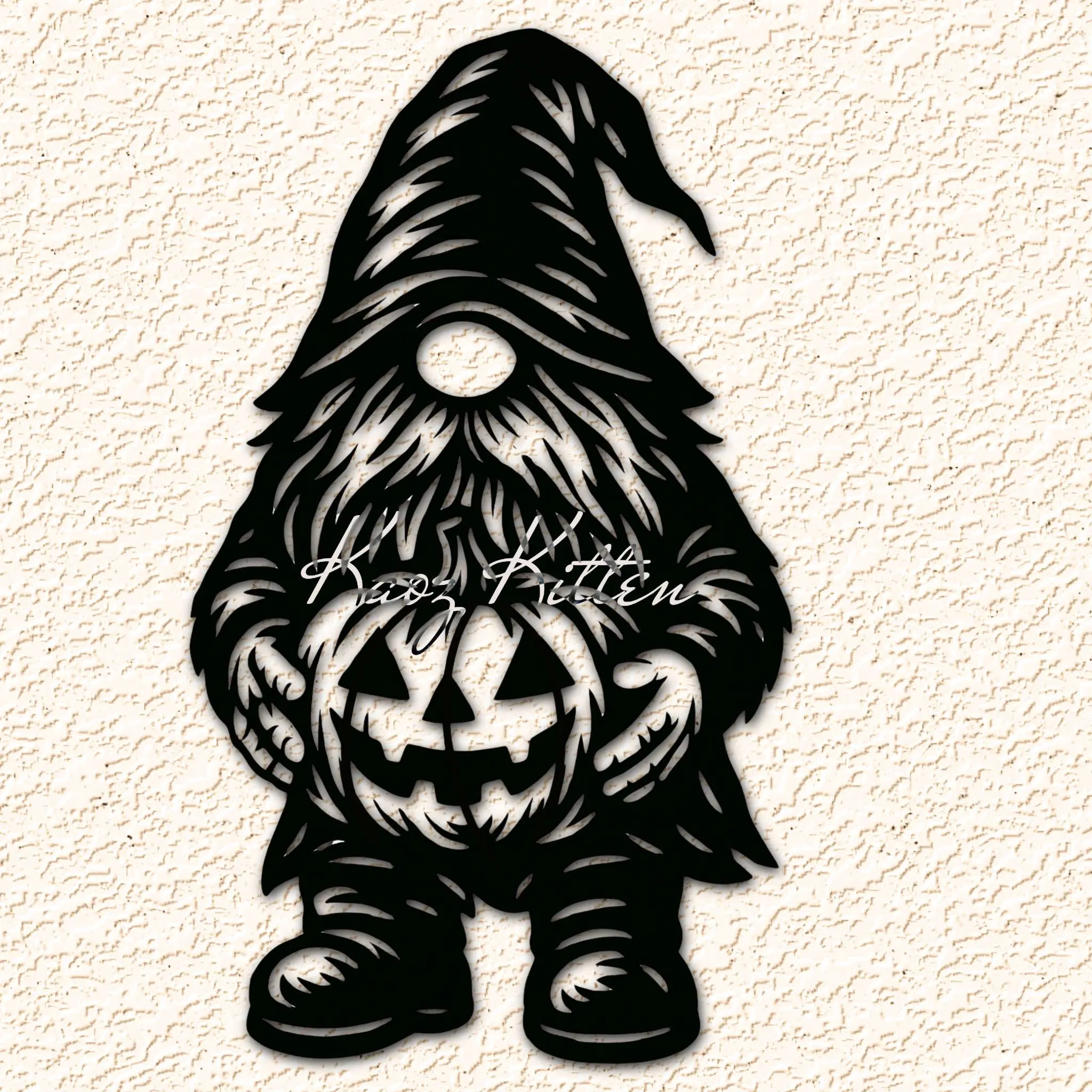 Halloween Gnome Jack-o-Lantern Wall Art Home Decor