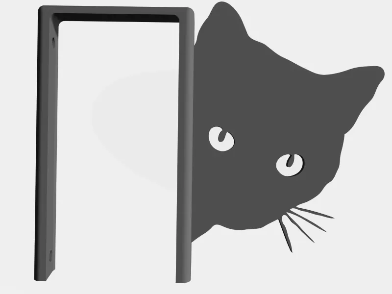 Chat qui dépasse - Décoration pour sonnette Ring -